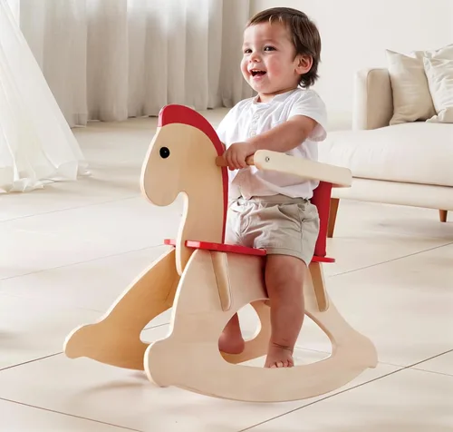 Vista 5 de Caballo de madera Hape Wood Rock and Riders, Beige
