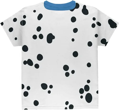 Vista 2 de Halloween Dalmatian Costume Blue Collar All Over Youth T Shirt