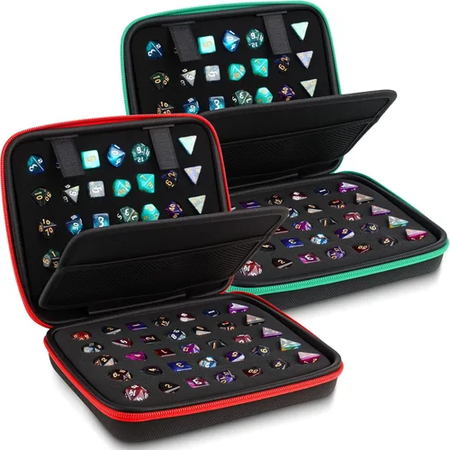 Vista 17 de Aoriher 1 Pcs Dice Case with Removable Slotted Tray for Storage Game Storage Case Dice Holder Holds up to 70/10 Sets (Blue)
