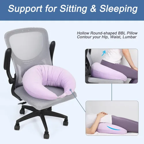 Vista 2 de BBL - Almohada para después de la cirugía, almohada BBL para sentarse, dormir conduciendo, cojín de asiento de almohada para hemorroides
