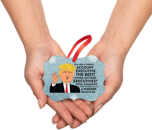 Vista 3 de Andaz Press Presidente Donald Trump Fancy Frame Recuerdo Adorno de Navidad Regalo de broma Ejecutivo de Cuenta, 1 paquete, Divertidas Ideas
