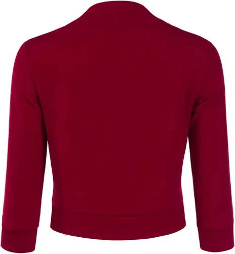 Vista 4 de DOUBLJU Bolero - Chaqueta corta con frente abierto, manga 34, básica, para negocios, casual, para mujer, talla grande