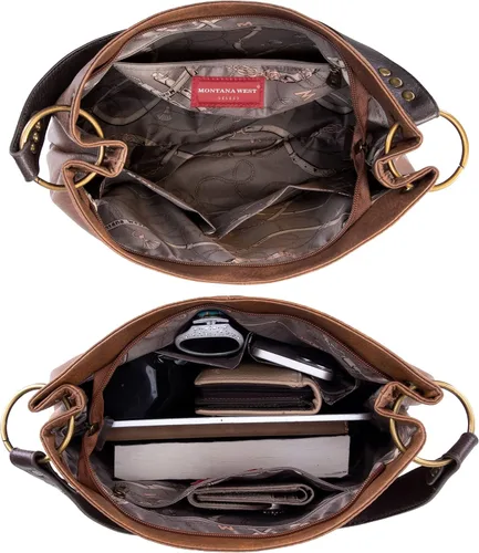 Vista 6 de Montana West Hobo Bag - Bolsos y bolsos para mujer con asa superior con cremallera