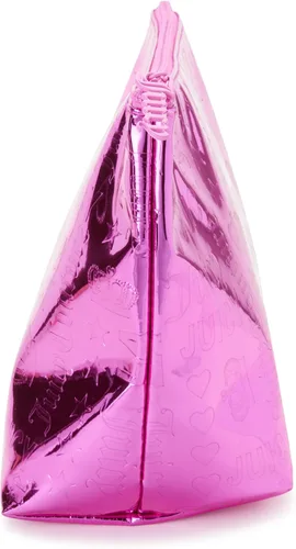 Vista 6 de Juicy Couture Bolsa de maquillaje rosa intenso, organizador de cosméticos, artículos esenciales de viaje, con cremallera, cuña brillante