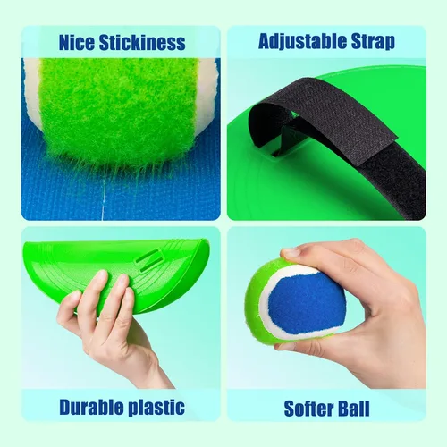 Vista 2 de Juego de Pelota de Lanzar y Atrapar y Pelota de Paleta, Juegos al Aire Libre para Juguetes de Niños, Juegos Familiares de Navidad, Juego de Playa