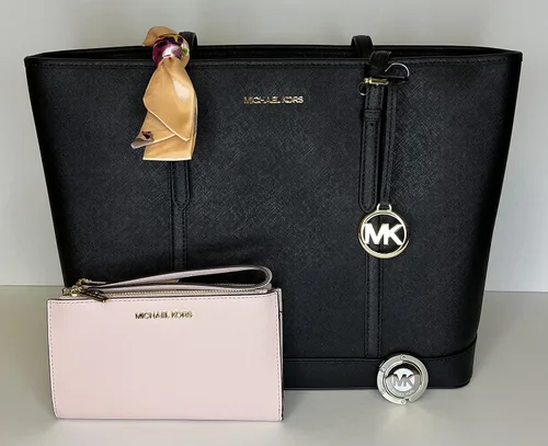 Vista 2 de Michael Kors MICHAEL Michael Kors Jet Set - Bolso de hombro grande TZ con gancho para bolso de muñeca con doble cremallera