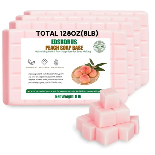 Vista 9 de EDSRDRUS Base de jabón aromática de 1 libra hecha a mano con aloe vera y aceite de coco, base de jabón hidratante para derretir y verter
