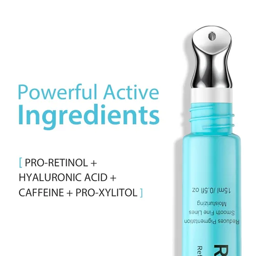 Vista 2 de Crema de ojos con retinol - Suero para ojos contra ojeras y hinchazón antienvejecimiento - Crema para debajo de los ojos con ácido hialurónico