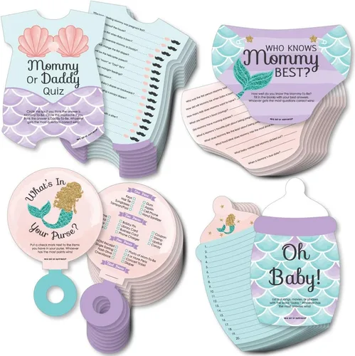 Vista 14 de Big Dot of Happiness Baby Boy - 4 juegos azules para baby shower - 10 cartas cada uno - Quién sabe mejor a mami, cuestionario de mamá o papá, qué