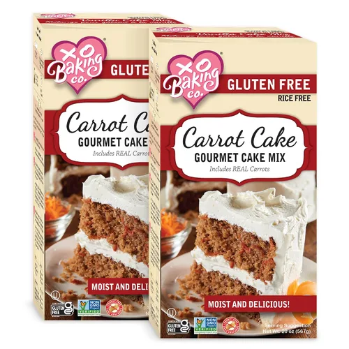 Vista 21 de XO Baking Co. Mezcla gourmet para pastel de zanahoria sin gluten; contiene zanahorias reales; sin OGM; kosher; sin arroz; sin soja; sin lácteos; sin