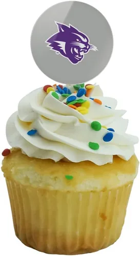 Vista 5 de Abilene Christian - Juego de 6 palillos para cupcakes con logotipo secundario