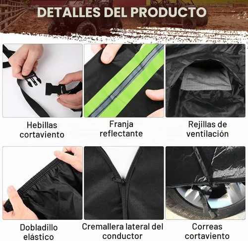 Vista 4 de Cubierta impermeable para UTV de repuesto para accesorios Polaris RZR, cubierta al aire libre a prueba de polvo con rejillas de ventilación