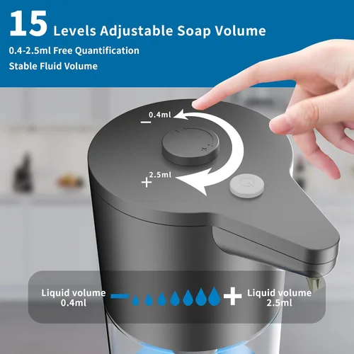 Vista 2 de Dispensador automático de jabón sin contacto, ajuste físico simple, dispensador de jabón de plato de mano de bajo consumo de batería para cocina