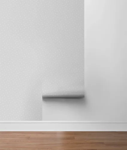Vista 6 de NextWall Papel tapiz autoadhesivo con lunares (gris)