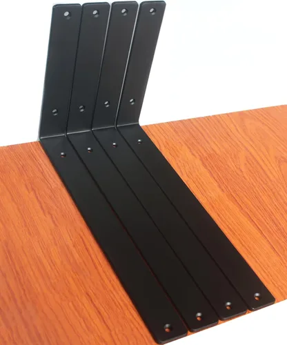 Vista 86 de Paquete de 2 soportes de estante en L de 6 pulgadas de largo x 4 pulgadas de alto x 1.5 pulgadas de ancho, 5 mm de grosor, soportes de estante
