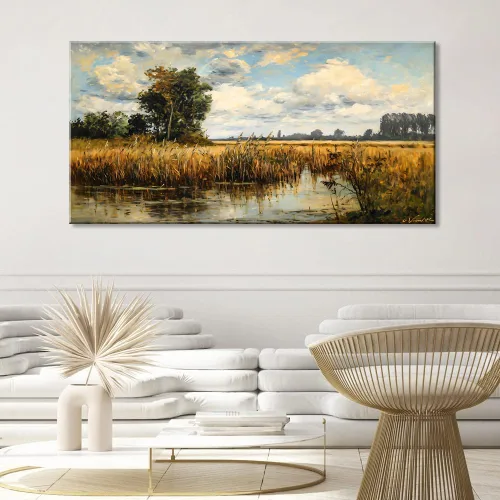 Vista 56 de LASMOND Arte de pared abstracto moderno de árbol para sala de estar, pintura en lienzo en blanco y negro, arte de pared grande de paisaje natural