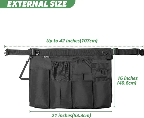 Vista 5 de LoDrid Delantal de limpieza para limpieza con 9 bolsillos, bolsa de limpieza con cinturón ajustable, delantal de suministros de limpieza profesional