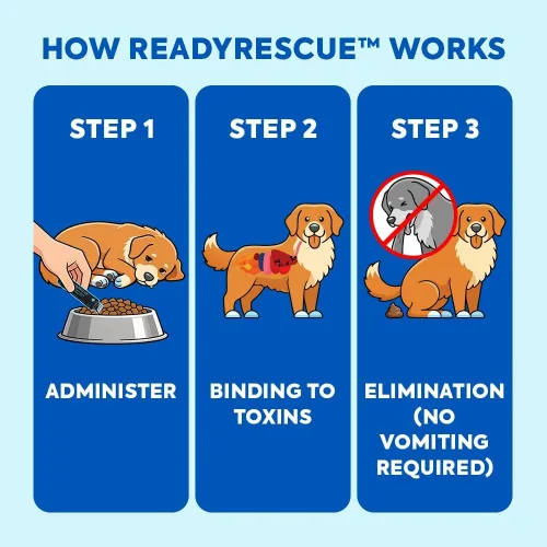 Vista 6 de Dr. Cuddles ReadyRESCUE – Carbón Activado de Nueva Generación para Perros y Gatos, 30g - Desintoxicación de Toxinas de Grado Veterinario - Botiquín
