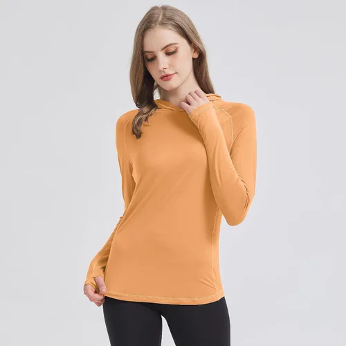 Vista 4 de netdraw Sudadera de manga larga con capucha de viscosa de bambú ultrasuave UPF 50+ para mujer