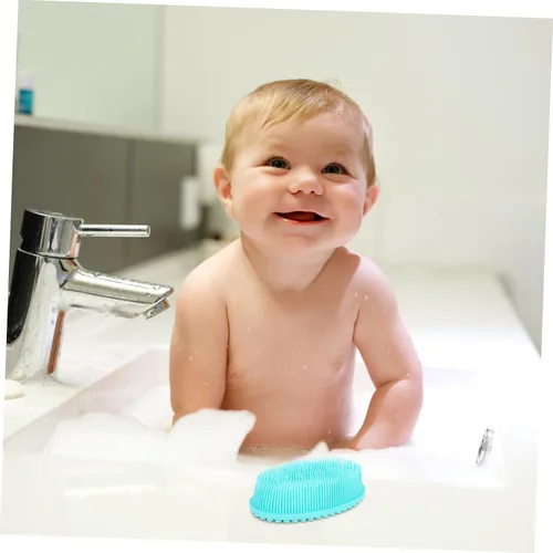 Vista 4 de KOMBIUDA 2 cepillos de baño de silicona suave exfoliante para el cuero cabelludo para niños y niñas y adultos, diseño suave de doble cara para un