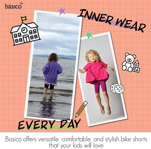 Vista 6 de BASICO 6, 12 unidades de pantalones cortos de ciclismo de baile para niñas debajo del vestido, pantalones cortos de ciclismo de baile para patio