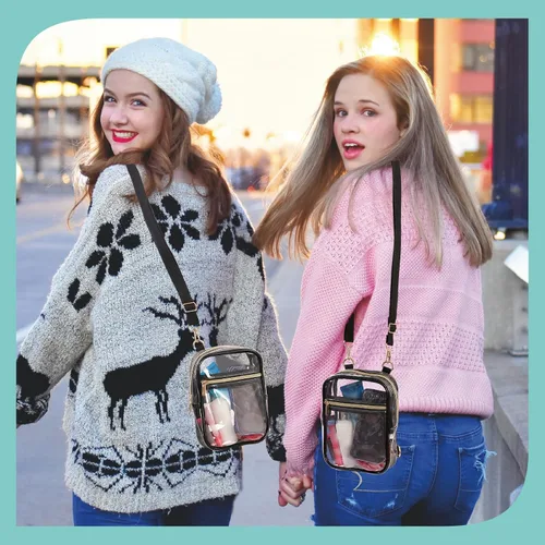 Vista 2 de Bolso cruzado aprobado por estadios para mujer, bolsa transparente para estadios para eventos deportivos, conciertos