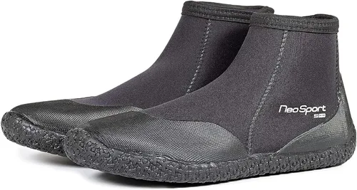 Vista 4 de Neo-Sport Botas de agua de neopreno de caña baja: suela de tracción duradera, costuras pegadas y cosidas, suela resistente a pinchazos para buceo