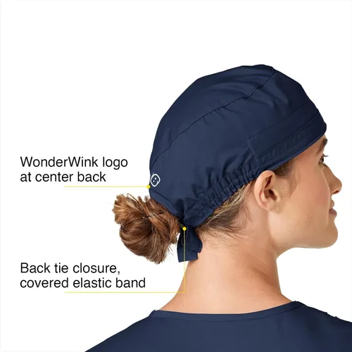 Vista 4 de WonderWink Men's Tie Back Scrub Cap