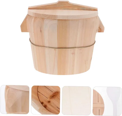 Vista 3 de 1 Unidades Arroz Cocina Gadget Cubo de Madera Cubo de Arroz para Cocina Cubo al Vapor Creativo Cubo de Arroz al Vapor Cubo de Cocina de Madera