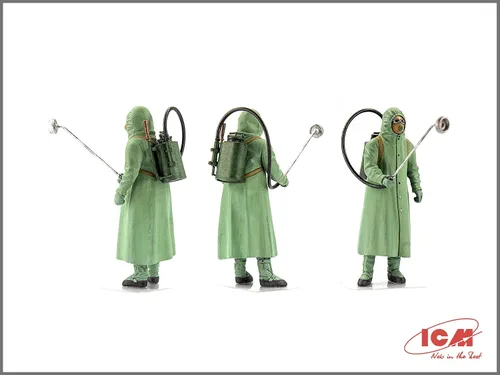 Vista 3 de ICM 35904 Modelos de figuras de plástico Chernobyl#4. Desactivadores (4 Figuras) - Escala 1:35
