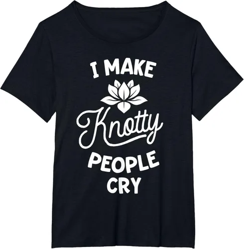 Vista 34 de Camiseta divertida de terapia de masaje I Make Knotty People Cry, Negro, S