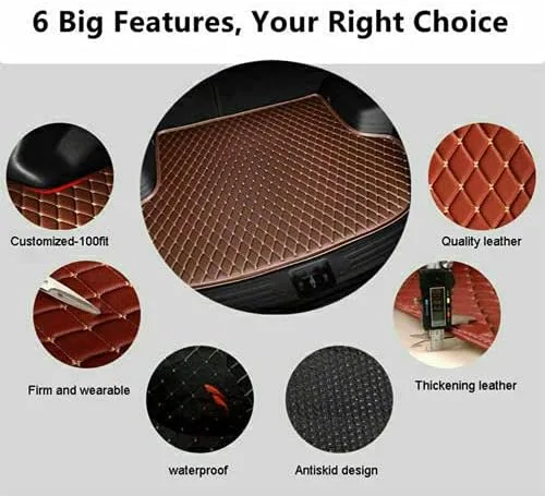 Vista 8 de Alfombrillas de carga personalizadas para el 95% de los modelos de automóvil, alfombrillas para maletero de automóvil para todo tipo de clima Beige