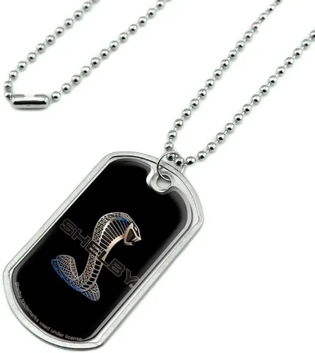 Vista 2 de Shelby Cobra - Collar con colgante de etiqueta de perro militar con cadena, Metálico