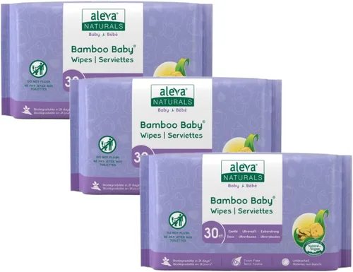 Vista 6 de Aleva Naturals Toallitas de viaje de bambú para bebés - 30ct