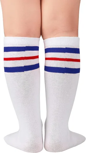 Vista 3 de Zando Calcetines de fútbol para niños, transpirables, hasta la rodilla, sin costuras, calcetines de béisbol para niños pequeños, calcetines de tubo