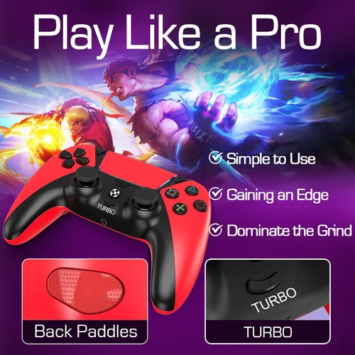 Vista 5 de Enstixsm Game Controller for Luna Fire Stick TV PC PS4 Steam Phone Tablet, Wireless Control with 2 Back Paddles and Turbo, 1200mAh Built in Battery