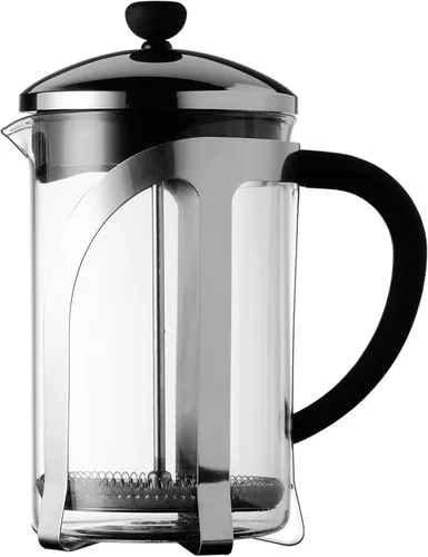 Vista 3 de Cafetera de prensa francesa, olla percoladora, 27.1 fl oz, vidrio superior transparente, aislado. Ideal para té, café. Filtro de prensa superior