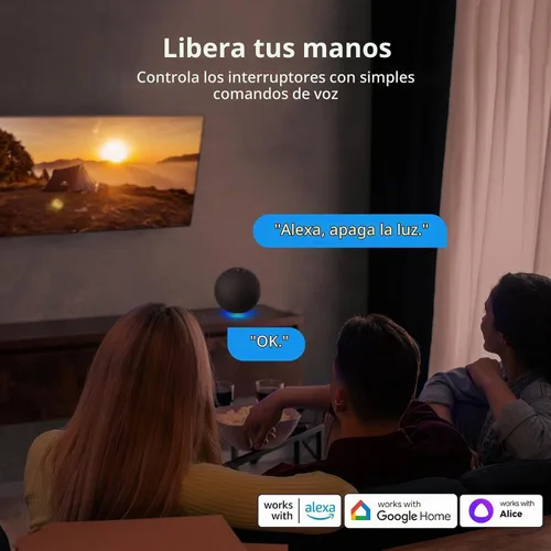 Vista 5 de SONOFF Matter Interruptor de Luz Inteligente, Interruptor de Luz WiFi de 2.4GHz, Se Requiere Cable Neutro, Interruptor de Luz Alexa Compatible