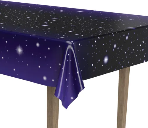Vista 3 de Mantel para fiestas con diseño de noche estrellada (1 unidad) (1/Pkg), Misión
