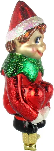 Vista 9 de Old World Christmas Adornos de vidrio soplado para árbol de Navidad, Pixie de Navidad