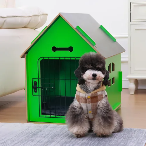 Vista 18 de RYpetmia - Casa de interior para perros y gatos pequeños, casa de madera para mascotas