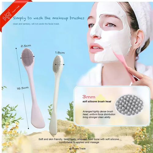 Vista 5 de Huare Technology - Aplicador de máscara facial de silicona, 3 unidades, pinceles para máscara facial para barro, arcilla, máscara mixta de carbón