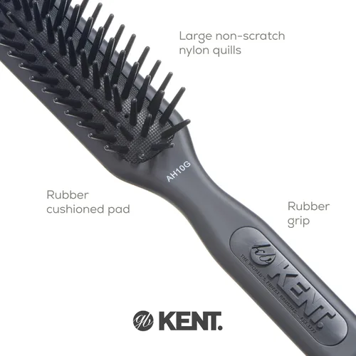 Vista 5 de Kent AH10G Airhedz Pro - Cepillo de pelo con pasador estrecho (pasador de grasa, gris)