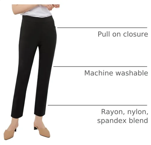 Vista 4 de Pantalones de tobillo Milenio súper elásticos para mujer Negro