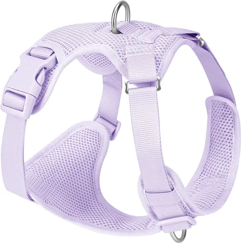 Vista 9 de Arnés sin tirones para perros pequeños, medianos y grandes, chaleco de malla ajustable de 2 capas con doble clip, a prueba de escapes, liberación