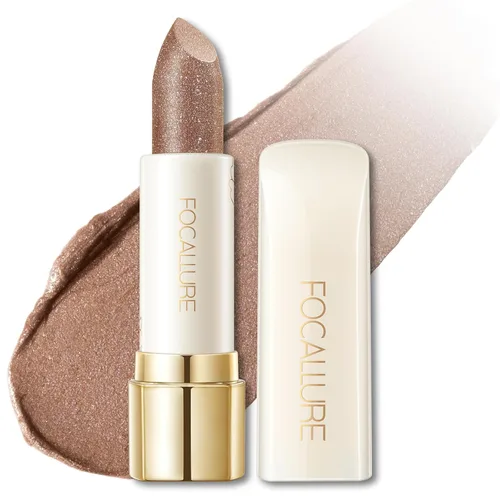 Vista 12 de FOCALLURE Lápiz labial brillante hidratante, acabado brillante perlado, bálsamo labial tintado hidratante con textura cremosa, mancha de labios