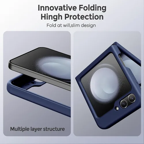 Vista 5 de Funda suave de silicona líquida para Samsung Galaxy Z Flip 5, parachoques de goma de gel, ajuste delgado, a prueba de golpes, funda protectora