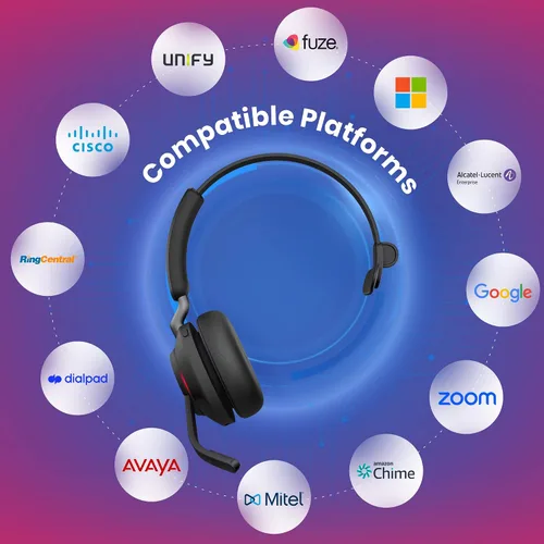 Vista 9 de Jabra Auriculares inalámbricos Evolve2 65 certificados para MS Teams, dongle Bluetooth, compatible con Zoom, Meet, ideal para trabajar desde casa