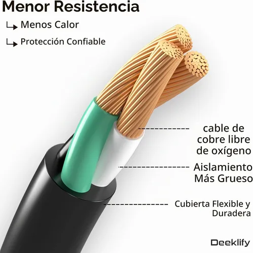 Vista 3 de Cable de extensión negro para exteriores de calibre 12 de 50 pies
