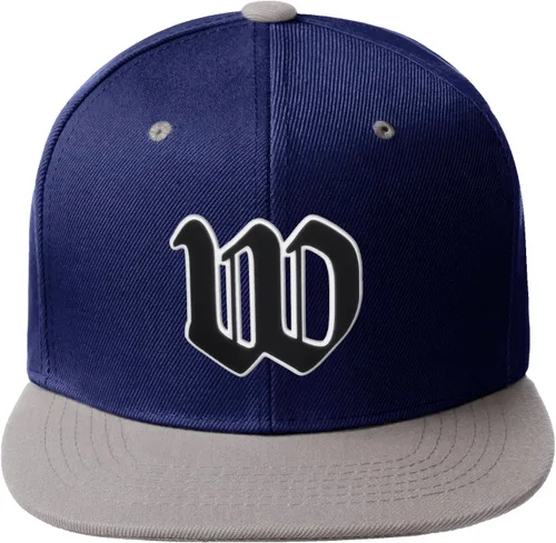 Vista 686 de Daxton Gorra clásica con visera de billete plano con letras del alfabeto inglés antiguo de la A a la Z